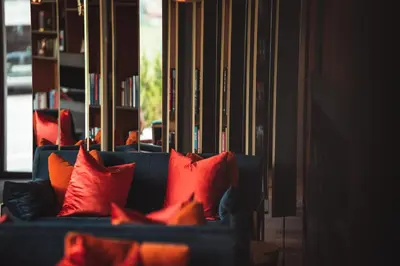 Ein Sitzbereich in der Unterkunft Boutique Hotel Glacier