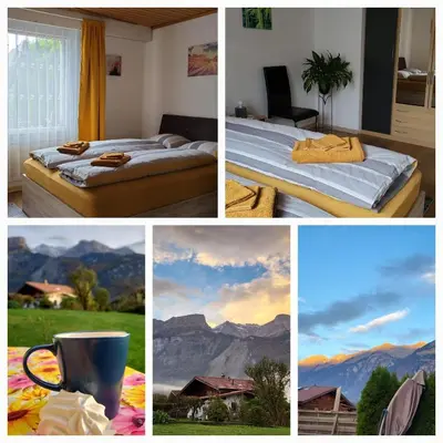 Ein allgemeiner Bergblick oder ein Berglick von der Ferienwohnung aus