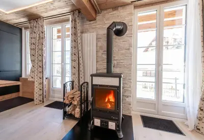 Ein Bett oder Betten in einem Zimmer der Unterkunft Chalet Lobhornblick