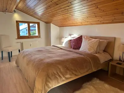Ein Bett oder Betten in einem Zimmer der Unterkunft APPARTEMENT DE CHARME EN ATTIQUE dans UN PETIT CHALET