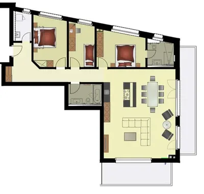 Grundriss der Unterkunft Apartment Walt 4.5 - GRIWA RENT AG