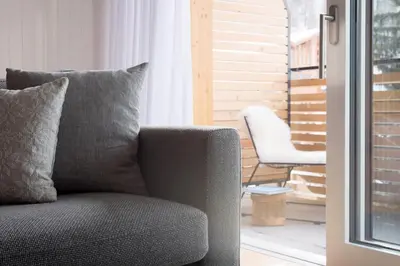 Ein Sitzbereich in der Unterkunft Haus-Ascot-Zermatt