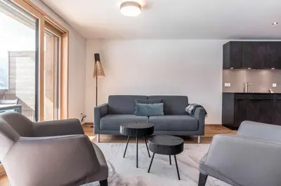 Ein Sitzbereich in der Unterkunft Apartment Walt 3.5 - GRIWA RENT AG