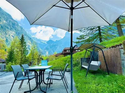 Ein allgemeiner Bergblick oder ein Berglick von der Ferienwohnung aus