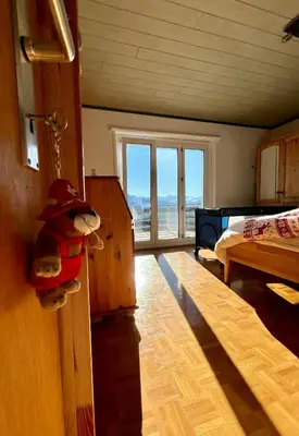 Ein Bett oder Betten in einem Zimmer der Unterkunft Chalet La Louise avec vue imprenable