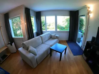 Ein Sitzbereich in der Unterkunft Apartment Chilis Ferienresidenz by Interhome