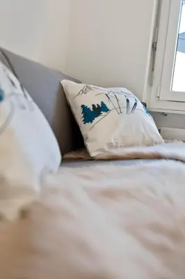Ein Bett oder Betten in einem Zimmer der Unterkunft Retraite alpine, studio paisible et rénové