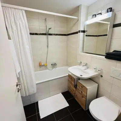 Ein Badezimmer in der Unterkunft Joli appartement 2 pièces et demi tout confort, Balcon du Ciel NAX Mont-Noble
