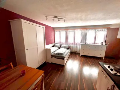 Ein Bett oder Betten in einem Zimmer der Unterkunft Schönes Studio in Guttet