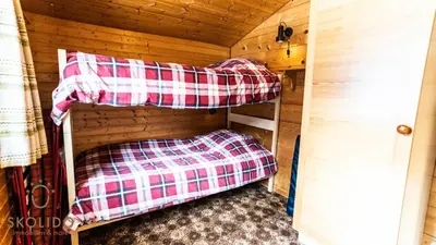 Ein Bett oder Betten in einem Zimmer der Unterkunft Chalet Glück-Auf Bürchen