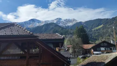 Ein allgemeiner Bergblick oder ein Berglick von der Ferienwohnung aus