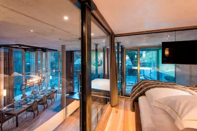Ein Bett oder Betten in einem Zimmer der Unterkunft Luxury Loft by Heinz Julen