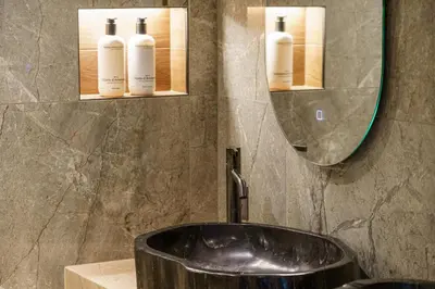 Ein Badezimmer in der Unterkunft Boutique Hotel Panorama Grindelwald