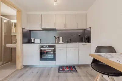 Küche/Küchenzeile in der Unterkunft Charmant studio rénové à Grimentz