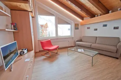 Ein Sitzbereich in der Unterkunft Haus Bodmen A, Studio Riffelsee
