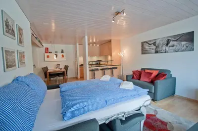 Ein Sitzbereich in der Unterkunft Haus Arola, Apartment Hirle