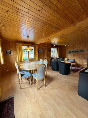 Ein Sitzbereich in der Unterkunft Chalet Siesta OG