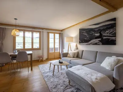 Ein Sitzbereich in der Unterkunft Apartment Chalet Anita by Interhome