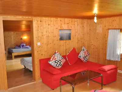 Ein Sitzbereich in der Unterkunft Apartment Trachsel-Huus by Interhome