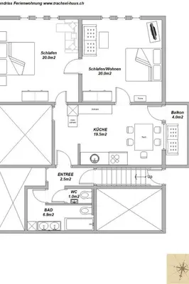 Grundriss der Unterkunft Apartment Trachsel-Huus by Interhome