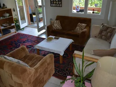 Ein Sitzbereich in der Unterkunft Apartment Hübeli - Arm by Interhome
