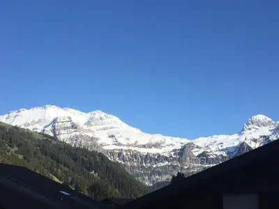 Ein allgemeiner Bergblick oder ein Berglick von der Ferienwohnung aus