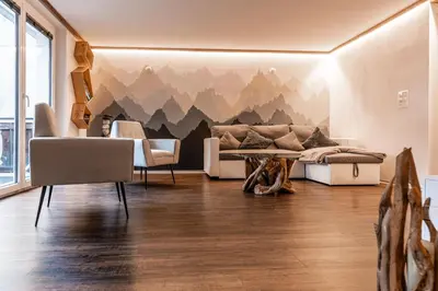Ein Sitzbereich in der Unterkunft Village Center Apartment Kanne by Inspiringplaces Zermatt