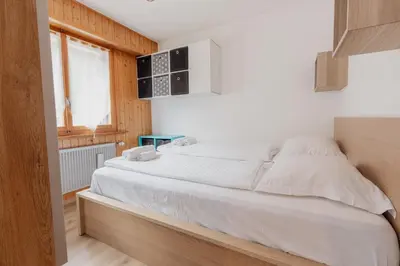 Ein Bett oder Betten in einem Zimmer der Unterkunft Appartement ski in&out à Thyon