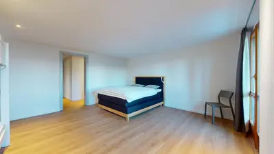 Ein Bett oder Betten in einem Zimmer der Unterkunft Chalet de l Ours VUE & NATURE Appart Pregny 8 pers