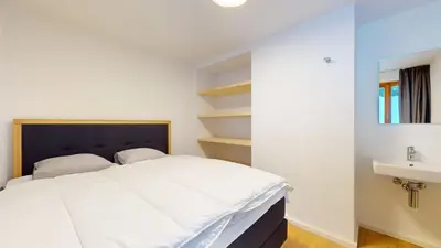 Ein Bett oder Betten in einem Zimmer der Unterkunft Chalet de l Ours AUTHENTIC Etage Valerie 12 pers