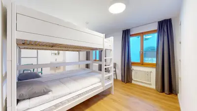 Ein Bett oder Betten in einem Zimmer der Unterkunft Chalet de l Ours AUTHENTIC Etage Valerie 12 pers
