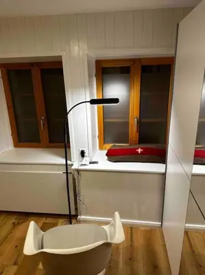 Ein Badezimmer in der Unterkunft Alte Amtsstube in Filet 200 m von Gondel Riederalp