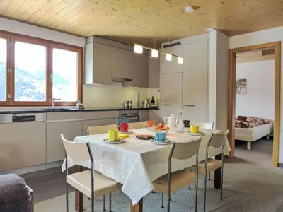 Küche/Küchenzeile in der Unterkunft Apartment Chalet Gredetsch 4B by Interhome
