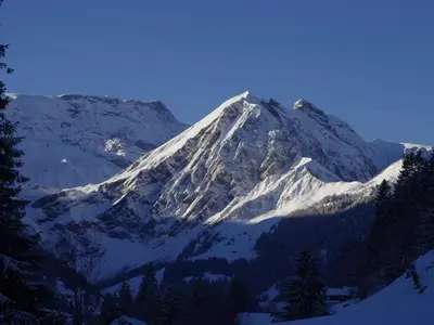 Ein allgemeiner Bergblick oder ein Berglick von der Ferienwohnung aus