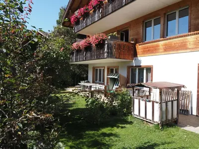 Ein Balkon oder eine Terrasse in der Unterkunft Apartment Am Ryschbächli by Interhome