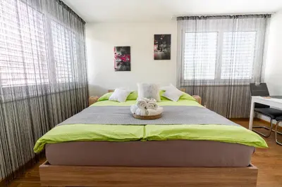 Ein Bett oder Betten in einem Zimmer der Unterkunft Cozy Studio Einigen