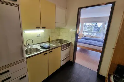 Küche/Küchenzeile in der Unterkunft Haus Matten, Studio Findeln