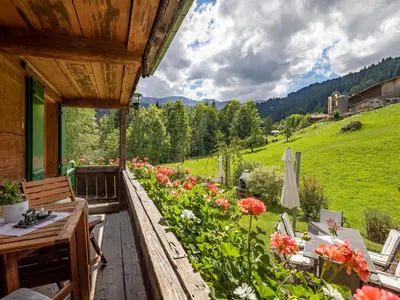 Ein allgemeiner Bergblick oder ein Berglick von der Ferienwohnung aus