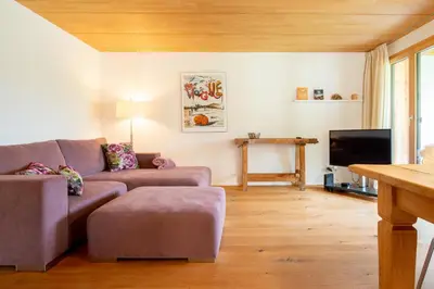 Ein Sitzbereich in der Unterkunft Haus Birke - Alpenglück