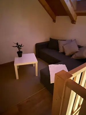 Ein Sitzbereich in der Unterkunft Ferienwohnung Klou
