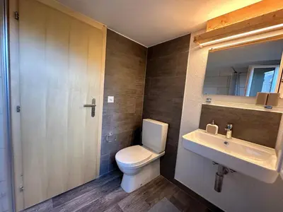 Ein Badezimmer in der Unterkunft Chalet Luegistal