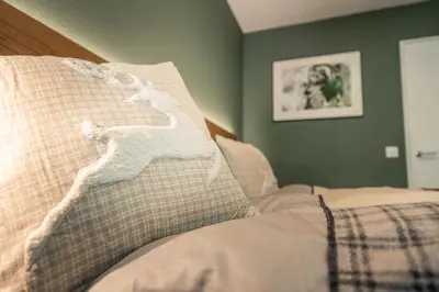 Ein Bett oder Betten in einem Zimmer der Unterkunft Haus Cervino - luxury apartment