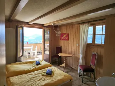 Ein Bett oder Betten in einem Zimmer der Unterkunft Berggasthaus Höchst
