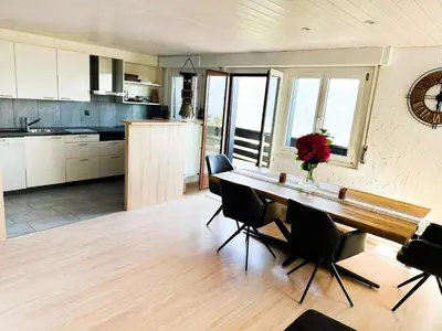 Küche/Küchenzeile in der Unterkunft Charmant appartement avec vue splendide