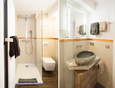 Ein Badezimmer in der Unterkunft Haus Andorra mit Matterhornblick