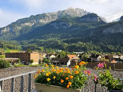Ein allgemeiner Bergblick oder ein Berglick von der Ferienwohnung aus