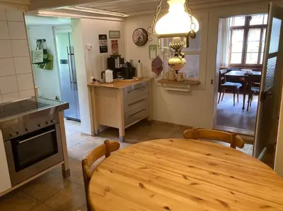 Küche/Küchenzeile in der Unterkunft Wunderschönes Chalet Stöckli