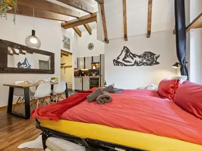 Ein Bett oder Betten in einem Zimmer der Unterkunft Apartment Haus Bodmen B Apartment B 43 by Interhome