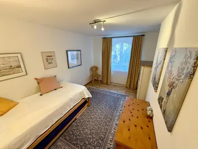 Ein Bett oder Betten in einem Zimmer der Unterkunft Chalet Bärgheimet Saas-Fee