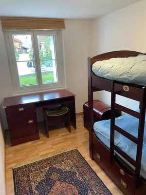 Ein Bett oder Betten in einem Zimmer der Unterkunft Chalet Bärgheimet Saas-Fee